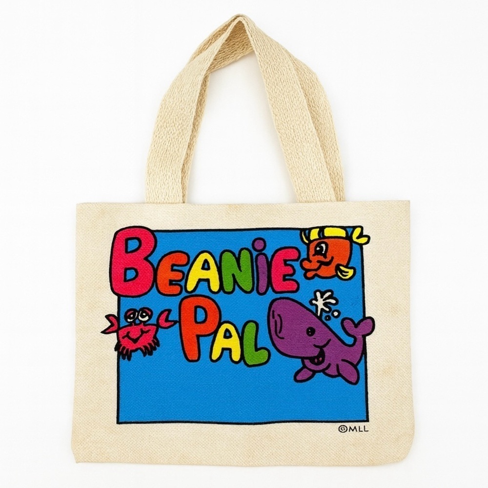 Beanie Pal Mini Canvas Tote Bag With Cartoon Sea Animals